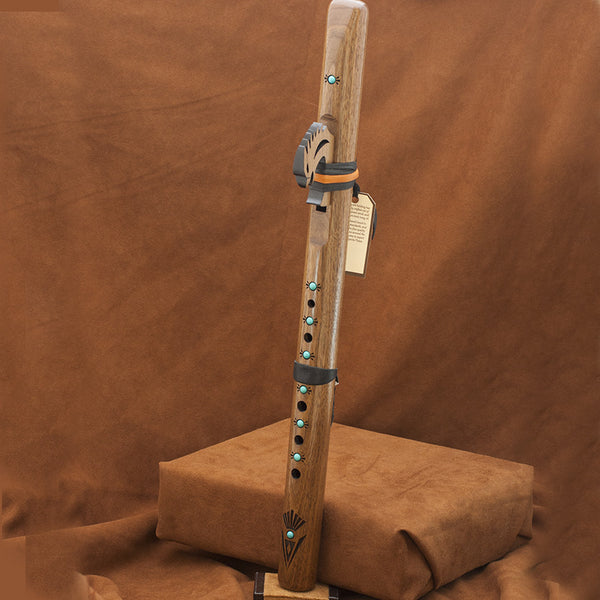 Odell Borg Walnut w/Turquoise Sparrow Hawk Flute in Key of A