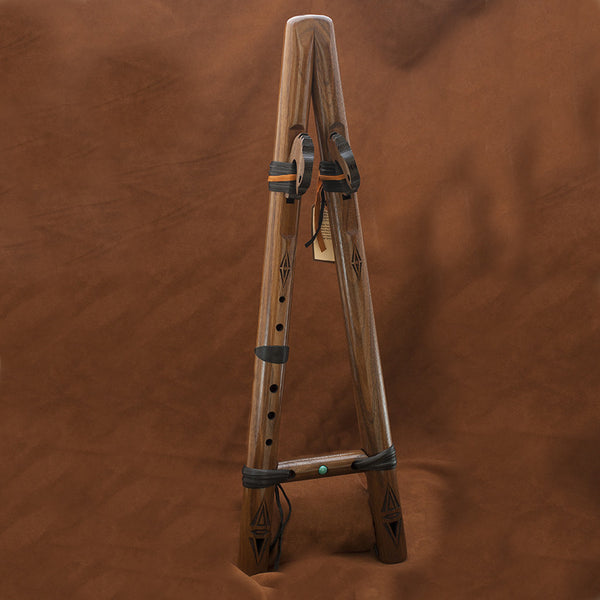 Odell Borg Walnut Double Twin Key of Tail Drone Flute in Key of G