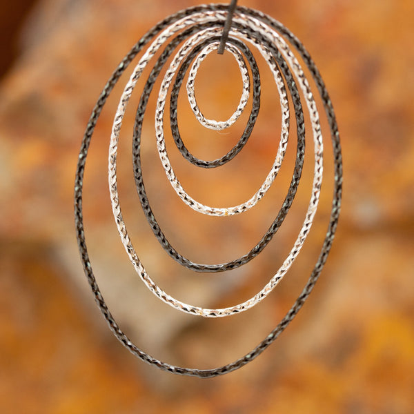 Sterling Silver and Rhodium Multiple Dimension Earrings