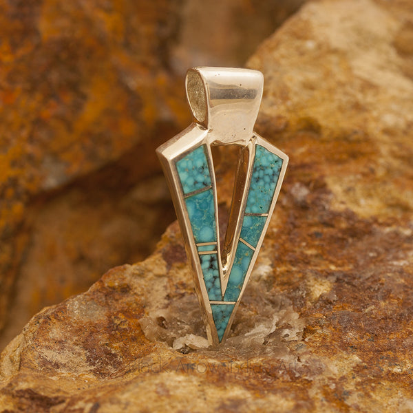 David Rosales Victorious Inlaid Sterling Silver Pendant
