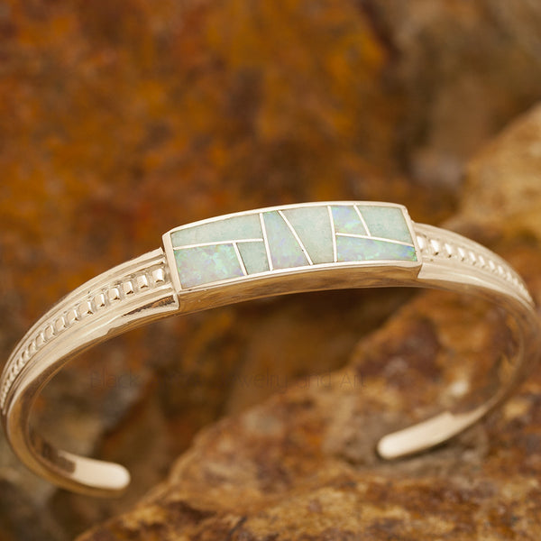 David Rosales Amazing Light Inlaid Sterling Silver Bracelet
