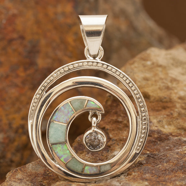 David Rosales Amazing Light Inlaid Sterling Silver Pendant