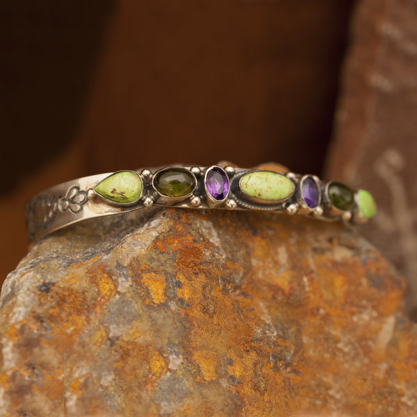 Leo Feeney Gaspeite Sterling Silver Cuff Bracelet