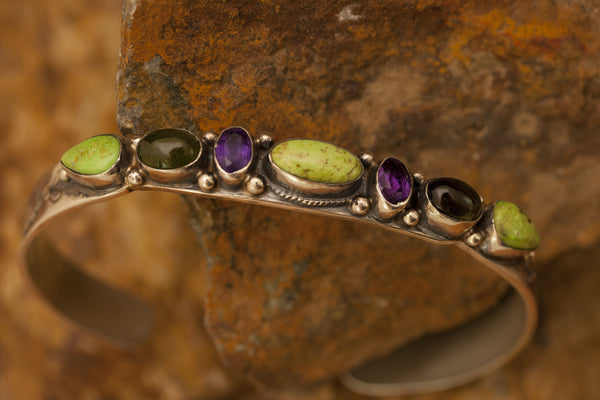 Leo Feeney Gaspeite Sterling Silver Cuff Bracelet