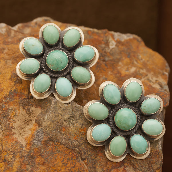 Don Lucas Turquoise Flower Earrings