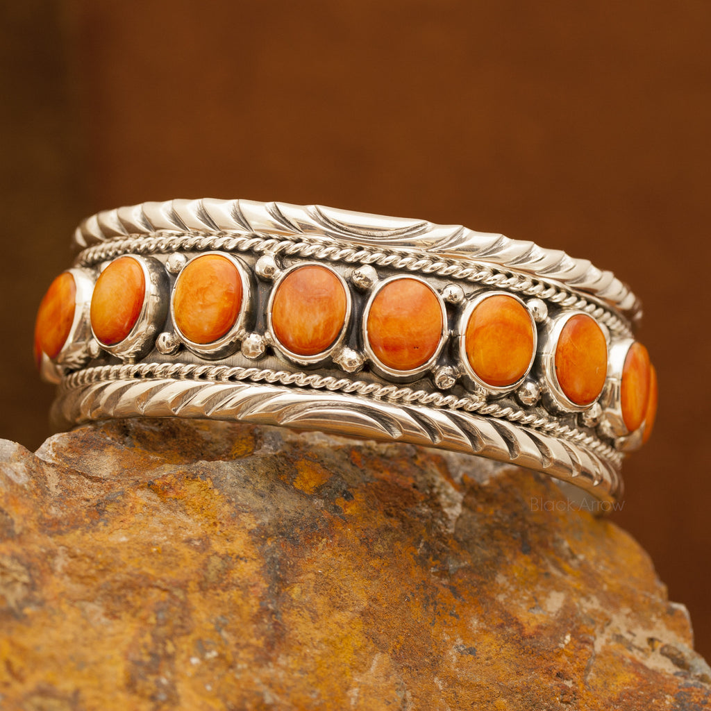 Orange Spiny Oyster Cuff Bracelet