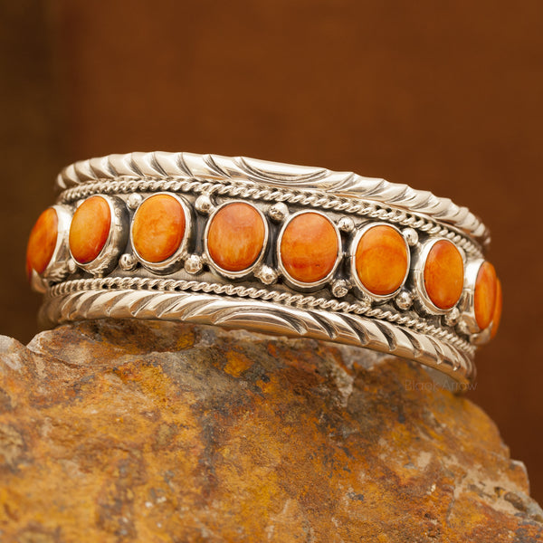 Orange Spiny Oyster Cuff Bracelet