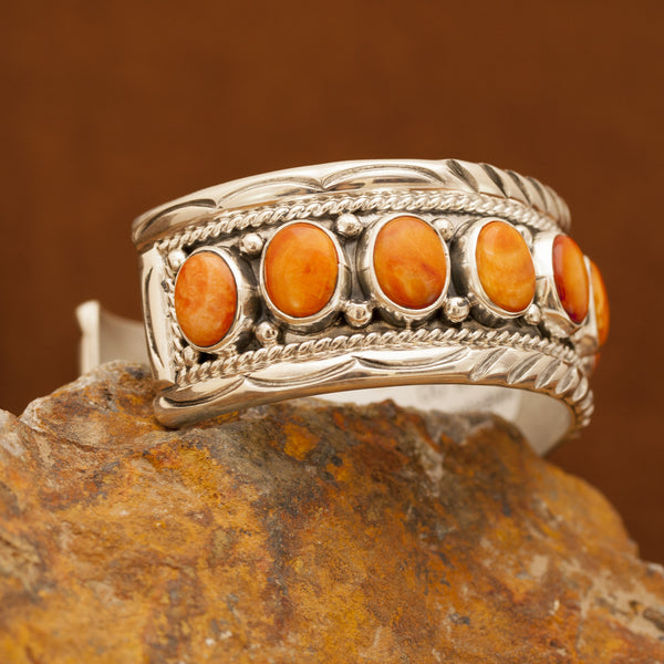 Orange Spiny Oyster Cuff Bracelet