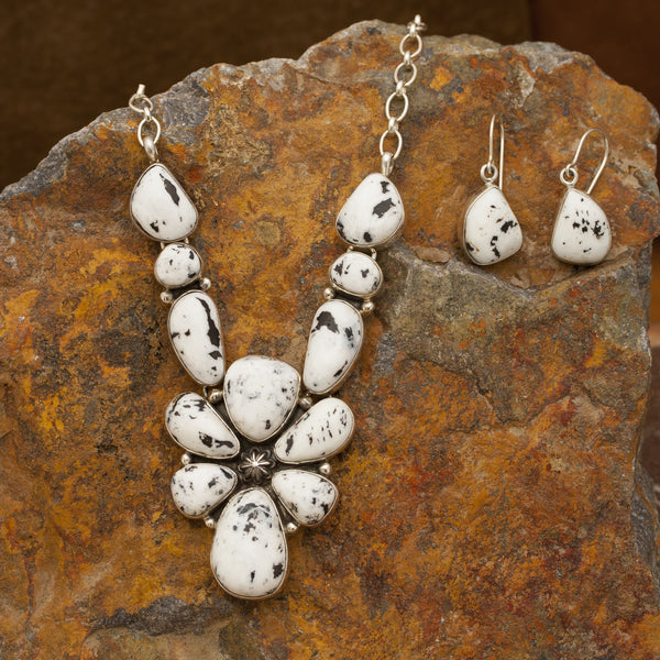 White Buffalo Necklace & Earring Set