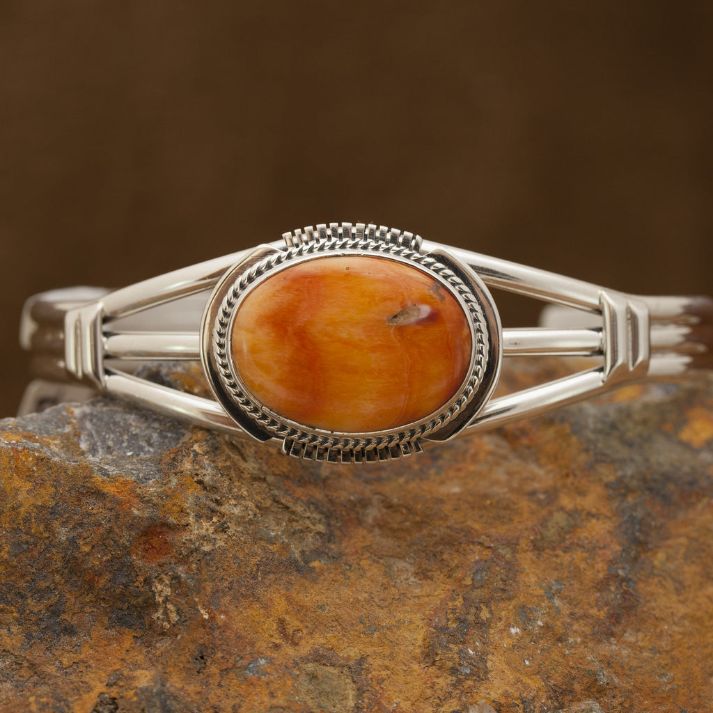 Orange Spiny Oyster Cuff Bracelet