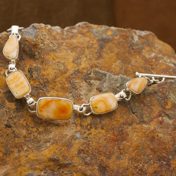 Orange Spiny Oyster Toggle Bracelet