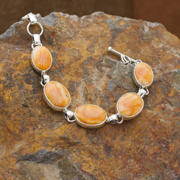 Orange Spiny Oyster Toggle Bracelet