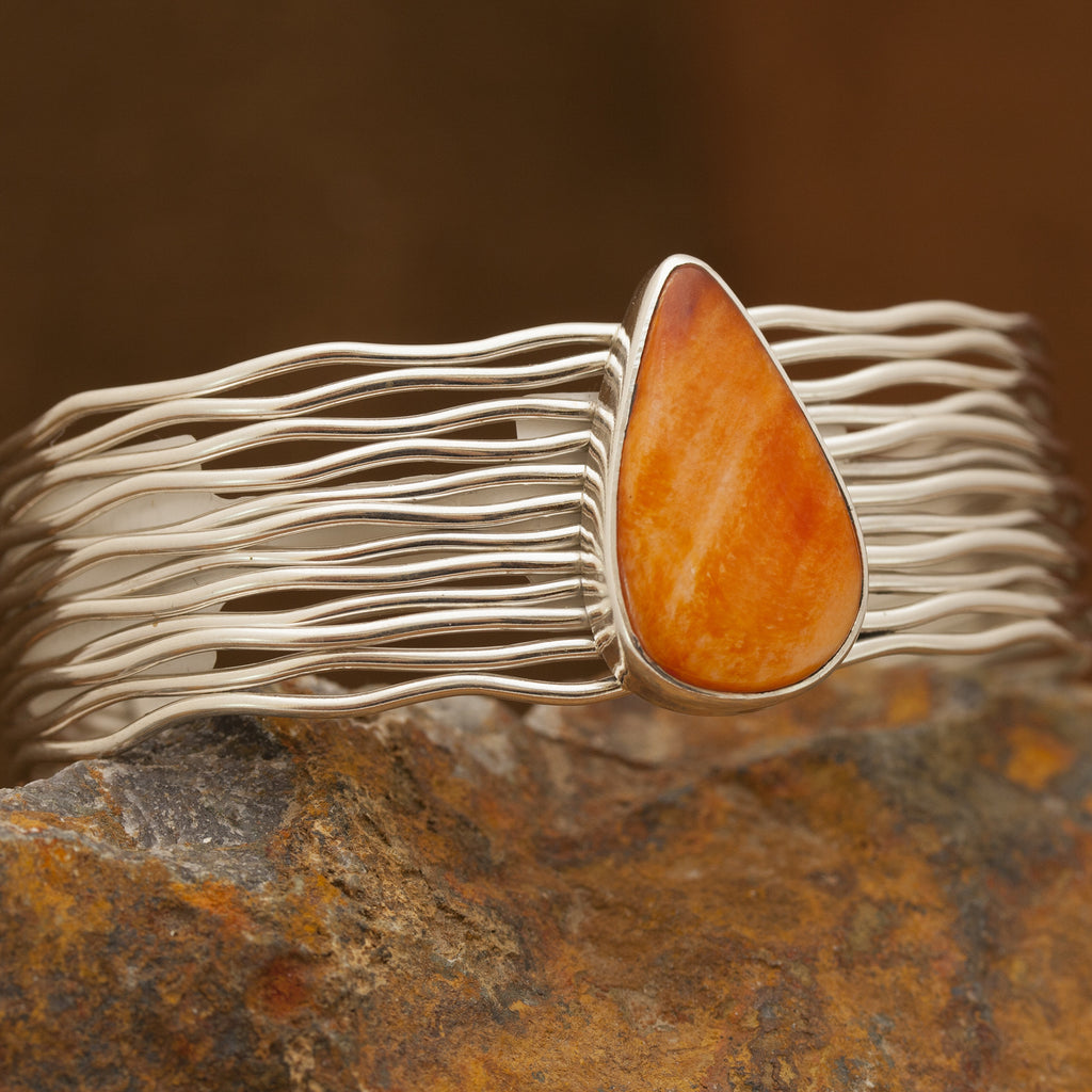 Orange Spiny Oyster Cuff Bracelet