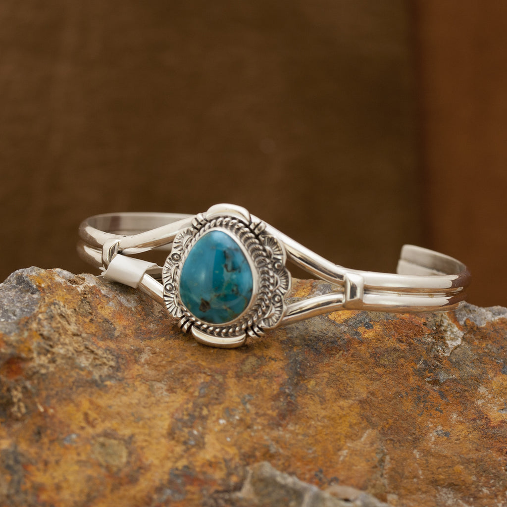 Round Candelaria Turquoise Sterling Silver Bracelet