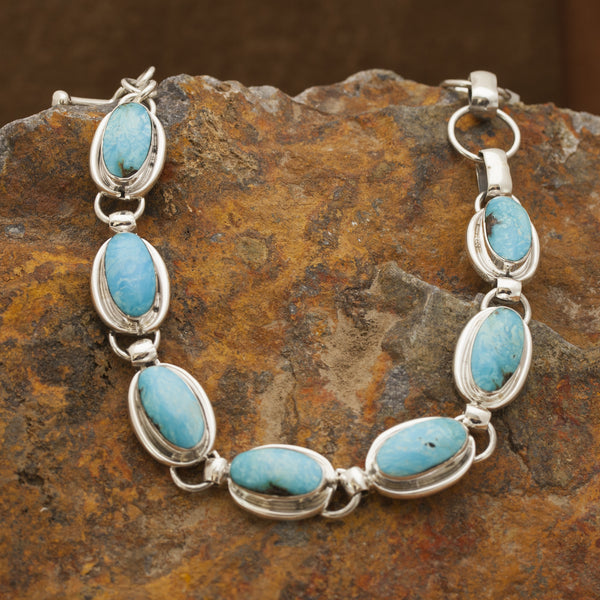 Candelaria Turquoise Sterling Silver Toggle Bracelet