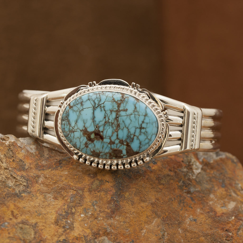 Oval Candelaria Turquoise Sterling Silver Bracelet