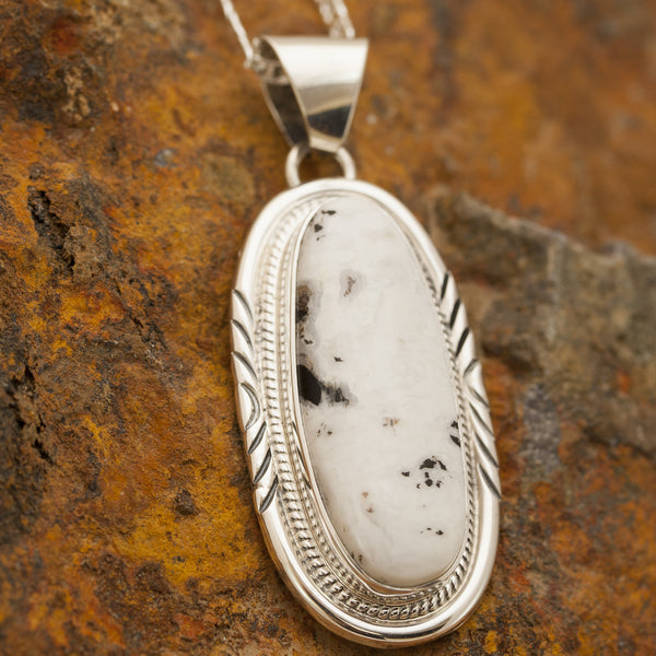 Tribal Oval White Buffalo Necklace