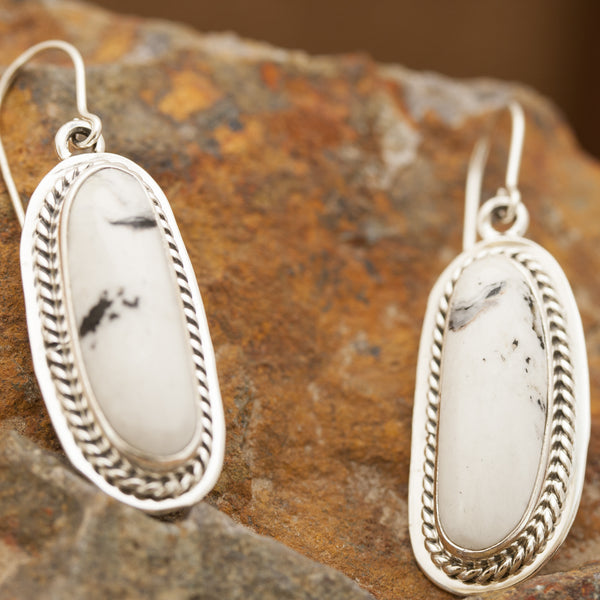 White Buffalo Equator Earrings